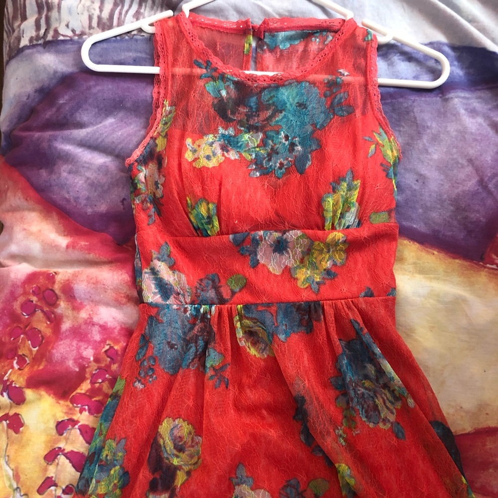 Orange Floral Homecoming dress, Macy’s